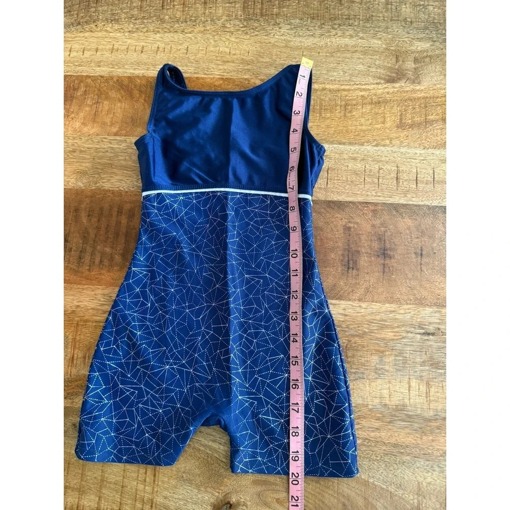 Mondor Gymnastics Unitard Girls 6-7 Geometric Sleeveless Dance Leotard Shorts